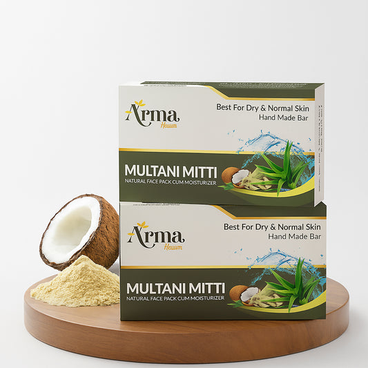 MULTANI MITTI NATURAL FACE PACK CUM MOISTURISE 100GM PACK OF 4    SOAP BAR 100GM
