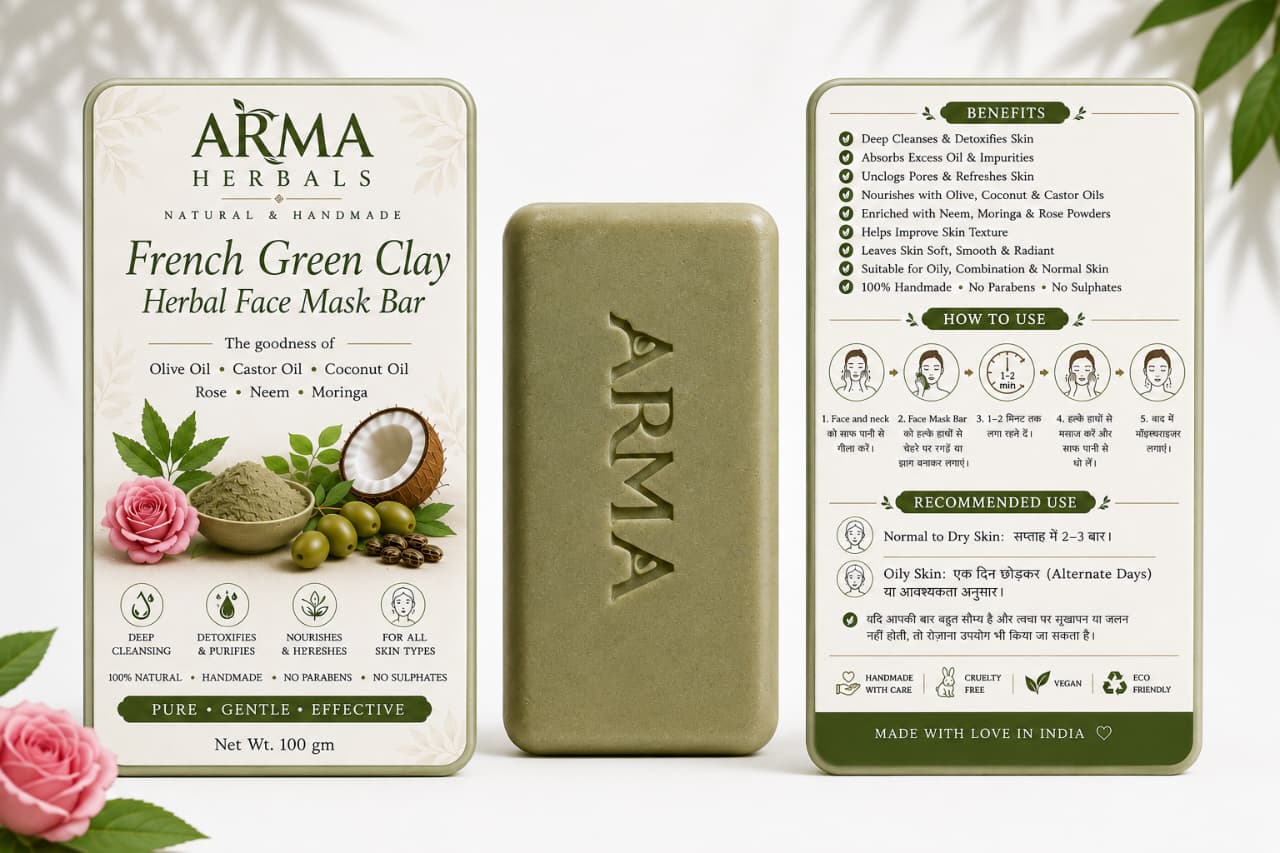 ARMA FRENCH GREEN CLAY FACE MASK SOAP