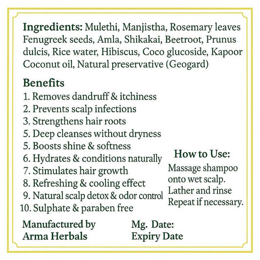 ARMA ANTI DANDRUFF NATURAL SHAMPOO