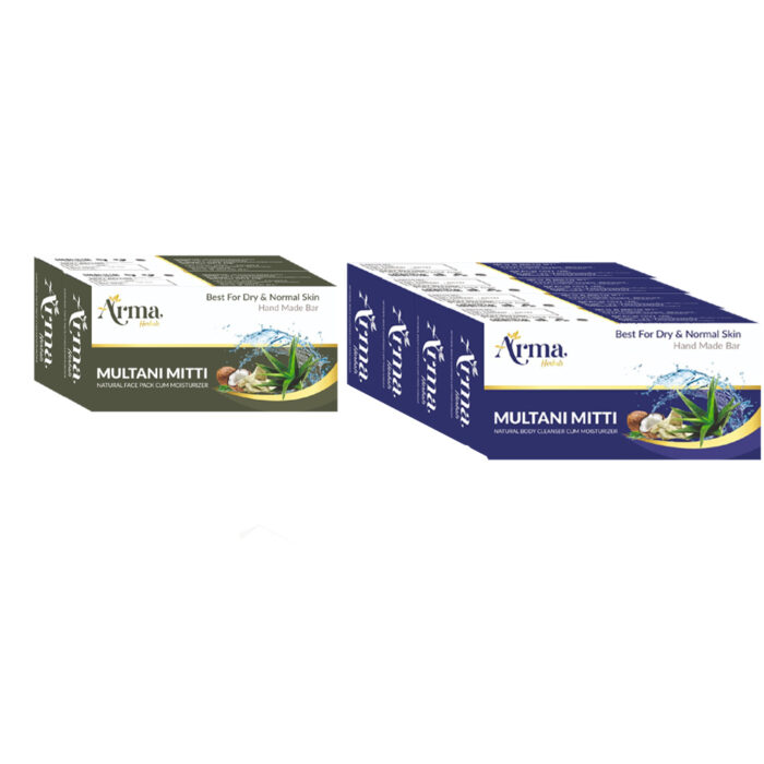 Arma Herbals Natural Face Pack (2 Soap) & Natural Body Cleanser (4 Soap) Combo